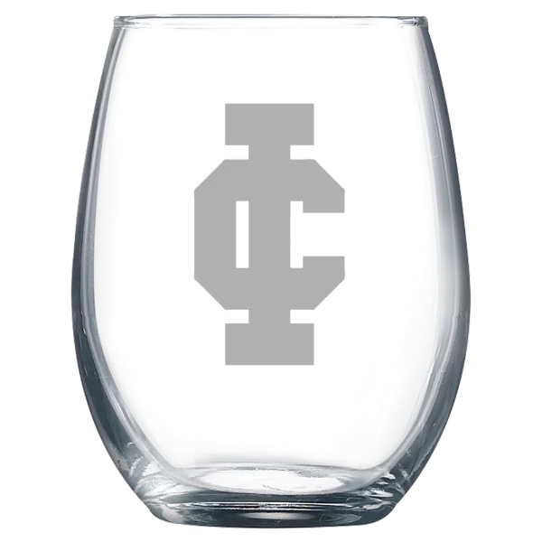 Illinois College Polar Camel 9 oz. Stemless Wine Glass