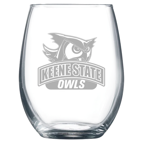 Keene State College Polar Camel 9 oz. Stemless Wine Glass