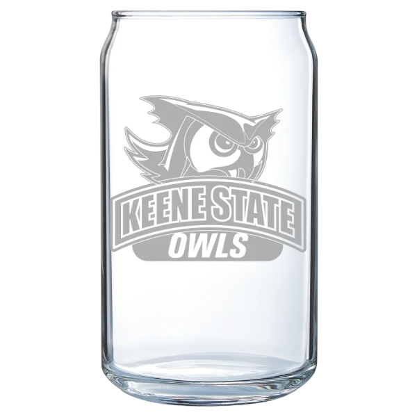 Keene State College Polar Camel 16 oz. Can Glass