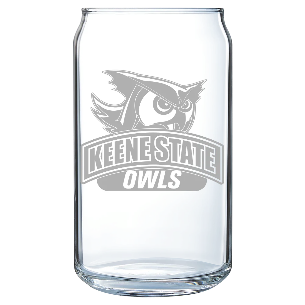 Keene State College Polar Camel 16 oz. Can Glass