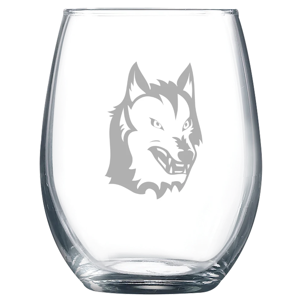 Keuka College Polar Camel 9 oz. Stemless Wine Glass