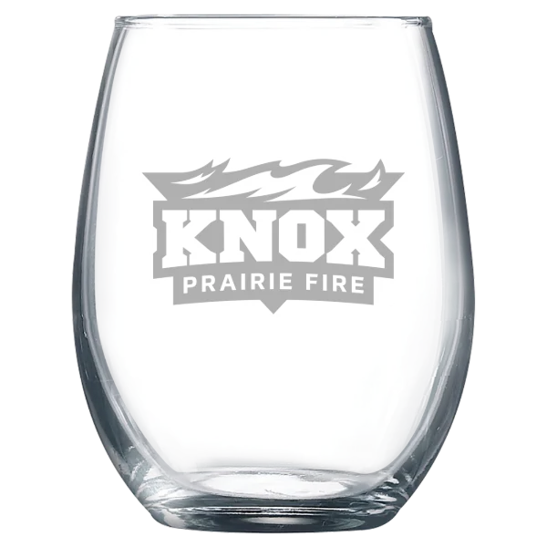 Knox College Polar Camel 9 oz. Stemless Wine Glass