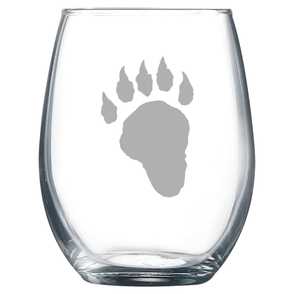 Lake Forest College Polar Camel 9 oz. Stemless Wine Glass