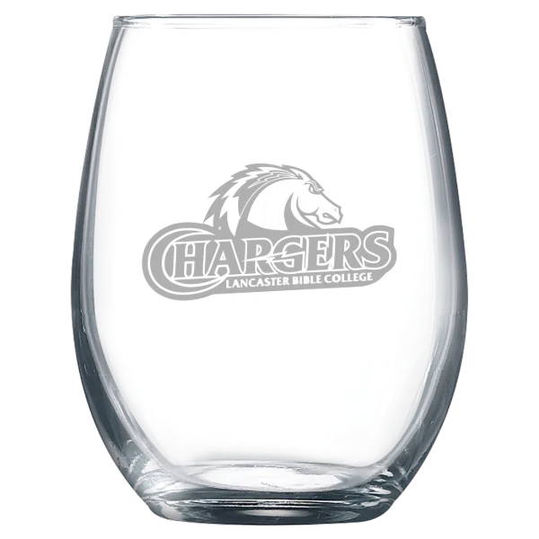 Lancaster Bible College Polar Camel 9 oz. Stemless Wine Glass