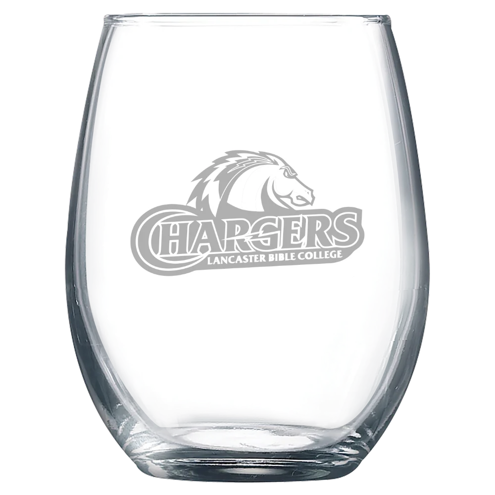 Lancaster Bible College Polar Camel 9 oz. Stemless Wine Glass
