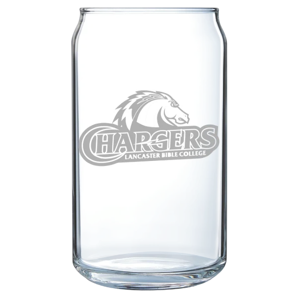 Lancaster Bible College Polar Camel 16 oz. Can Glass