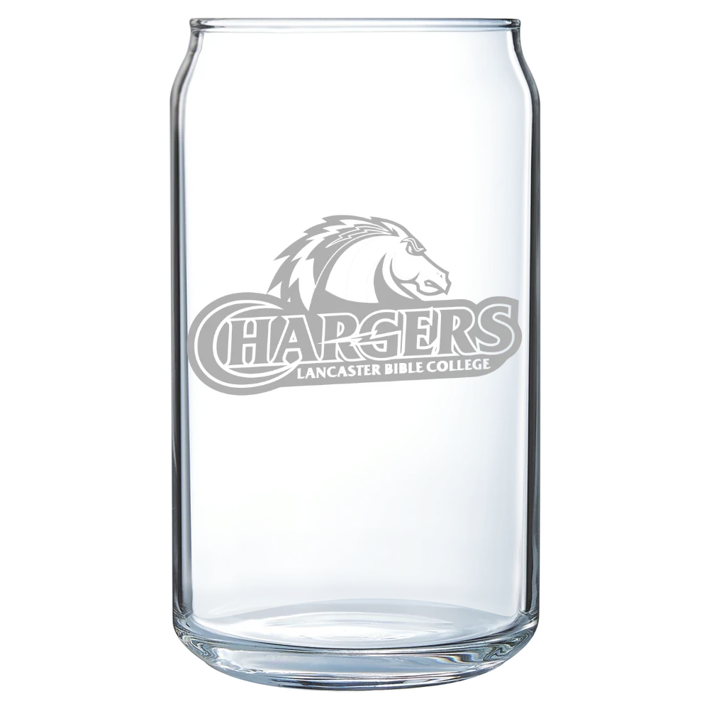 Lancaster Bible College Polar Camel 16 oz. Can Glass
