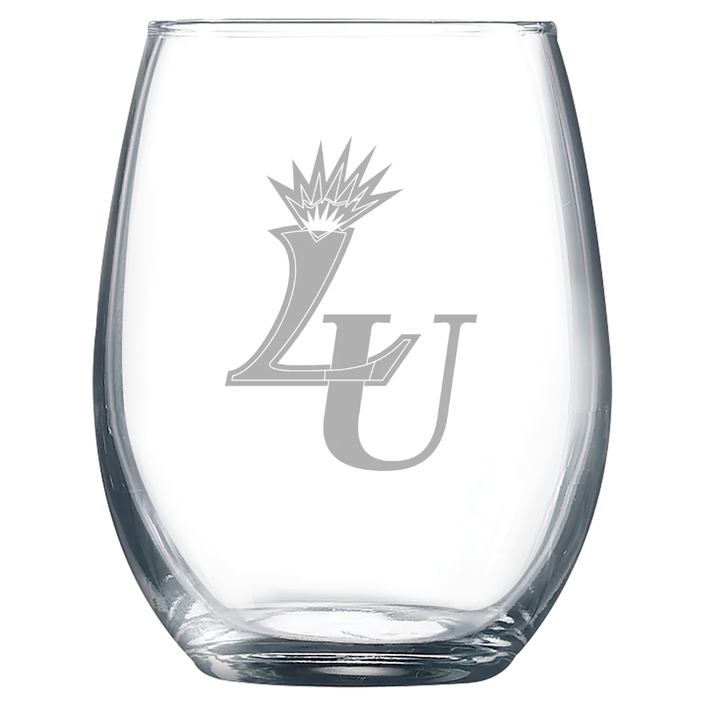 Lasell University Polar Camel 9 oz. Stemless Wine Glass