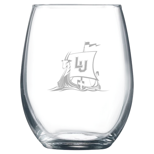 Lawrence University Polar Camel 9 oz. Stemless Wine Glass