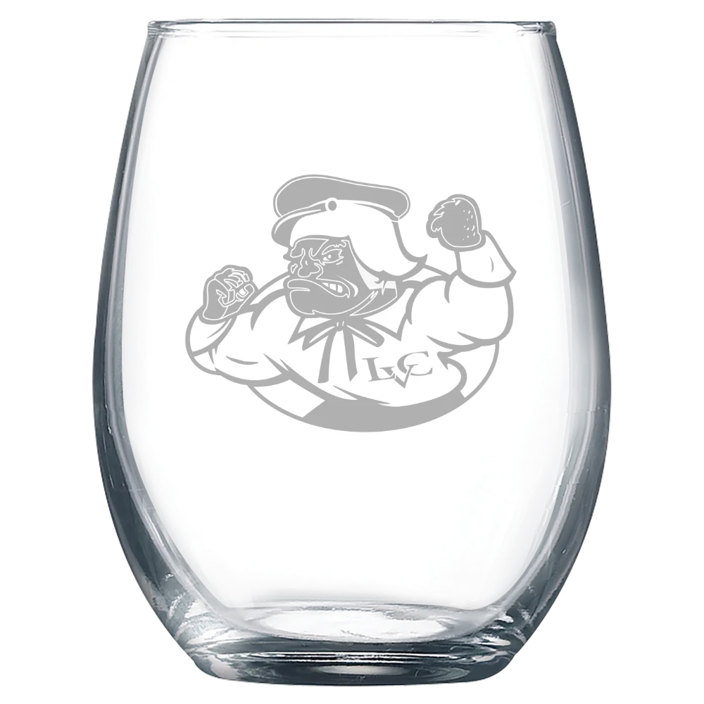 Lebanon Valley College Polar Camel 9 oz. Stemless Wine Glass