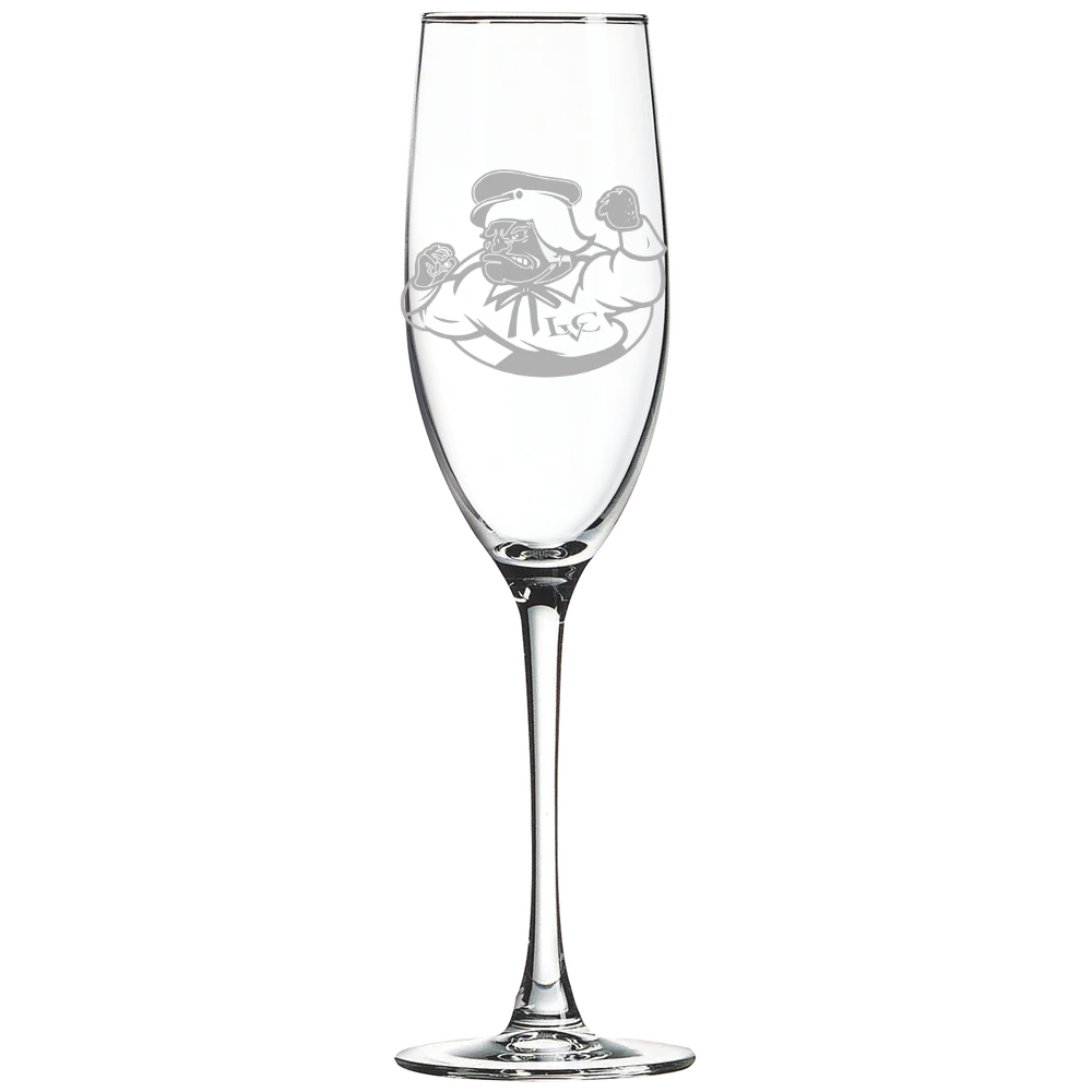 Lebanon Valley College Polar Camel 8 oz. Champagne Flute