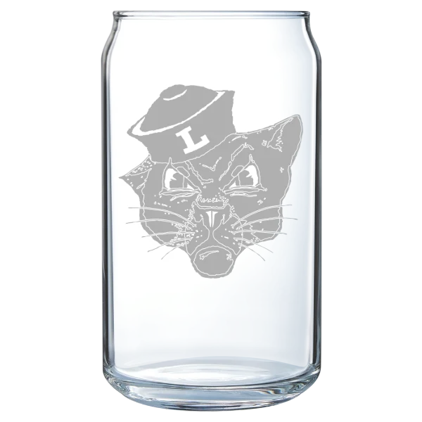 Linfield University Polar Camel 16 oz. Can Glass