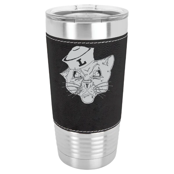 Linfield University Polar Camel 20 oz. Leatherette Grip Tumbler with Standard Lid