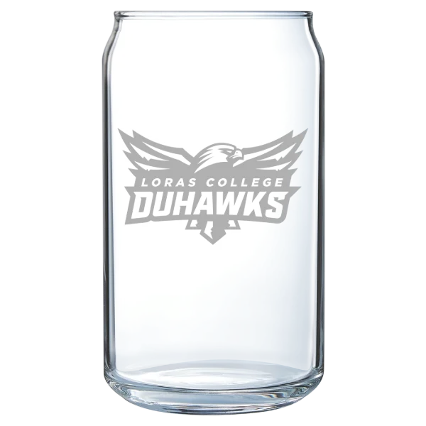 Loras College Polar Camel 16 oz. Can Glass