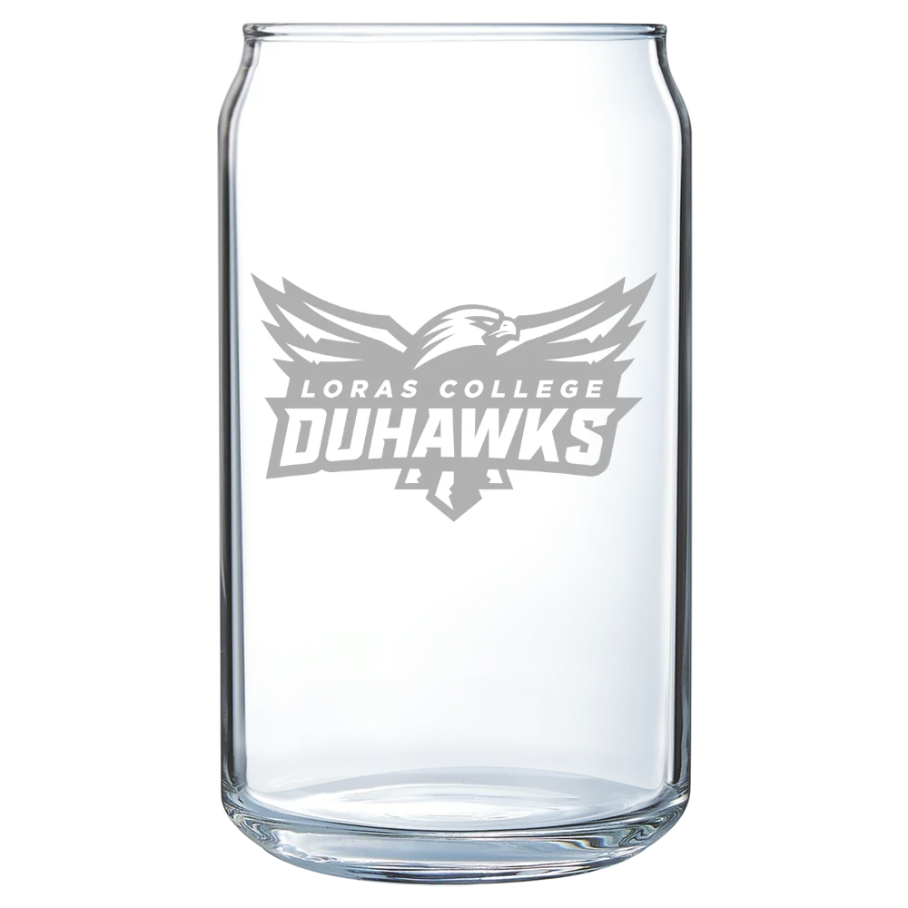 Loras College Polar Camel 16 oz. Can Glass