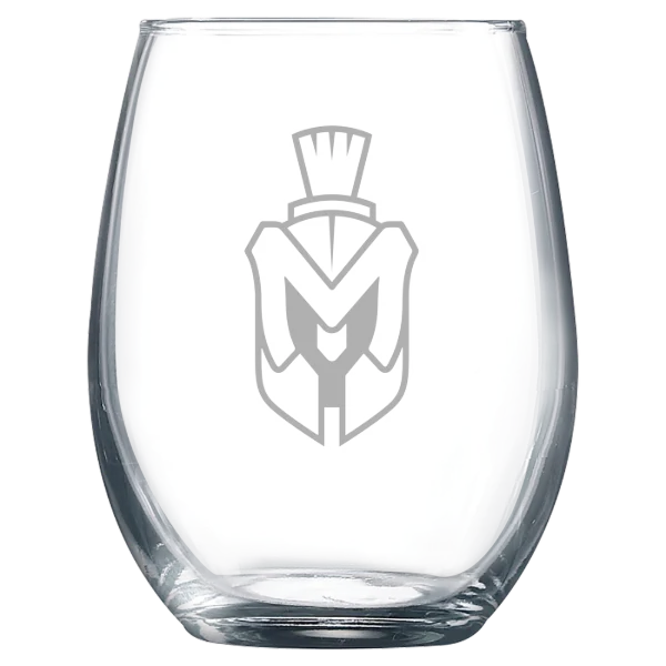 Manchester University Polar Camel 9 oz. Stemless Wine Glass