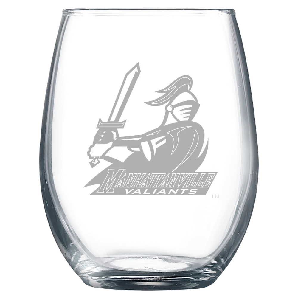 Manhattanville University Polar Camel 9 oz. Stemless Wine Glass