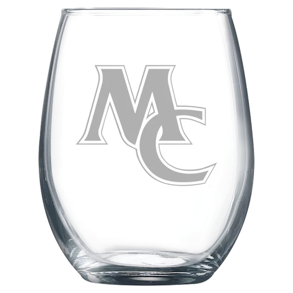 Marietta College Polar Camel 9 oz. Stemless Wine Glass