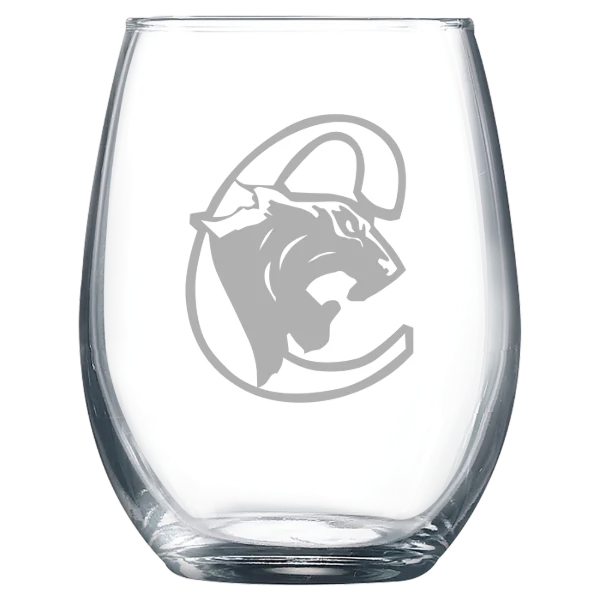 Medgar Evers College Polar Camel 9 oz. Stemless Wine Glass
