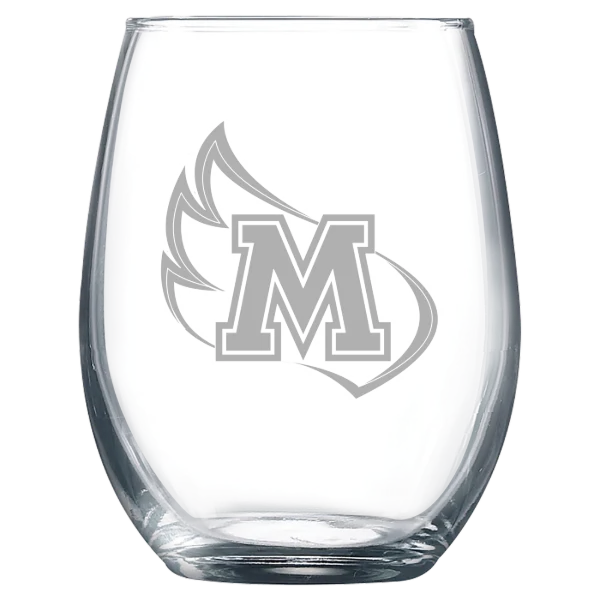 Meredith College Polar Camel 9 oz. Stemless Wine Glass