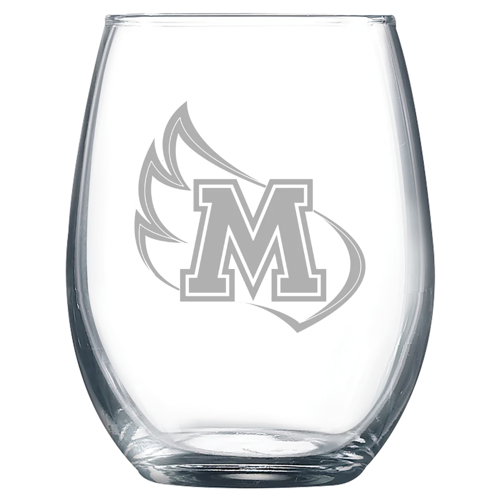 Meredith College Polar Camel 9 oz. Stemless Wine Glass