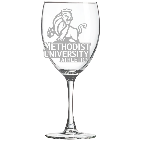 Methodist University Polar Camel 10 1/2 oz. Wine Glass