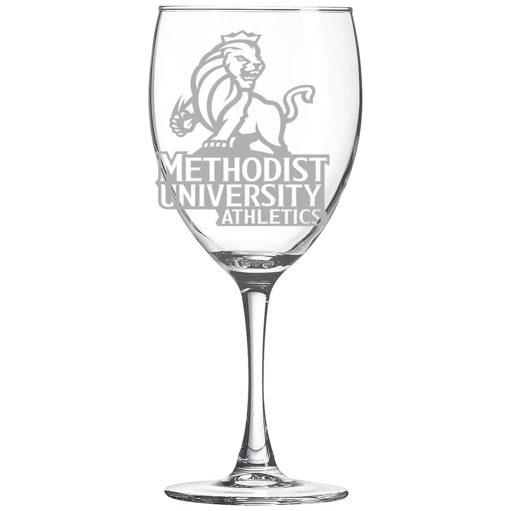 Methodist University Polar Camel 10 1/2 oz. Wine Glass