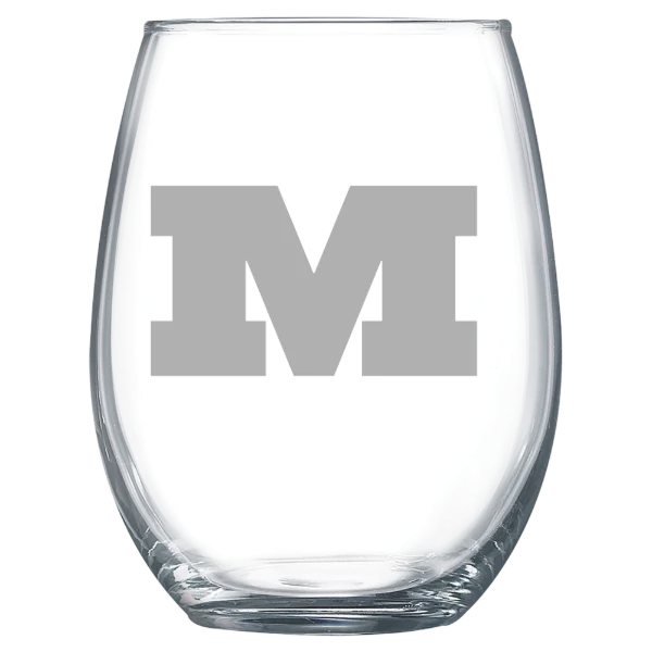 Millikin University Polar Camel 15 oz. Stemless Wine Glass