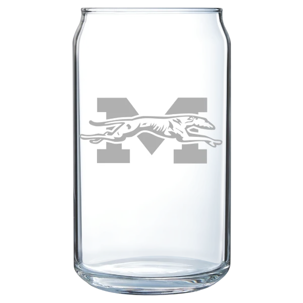 Moravian University Polar Camel 16 oz. Can Glass