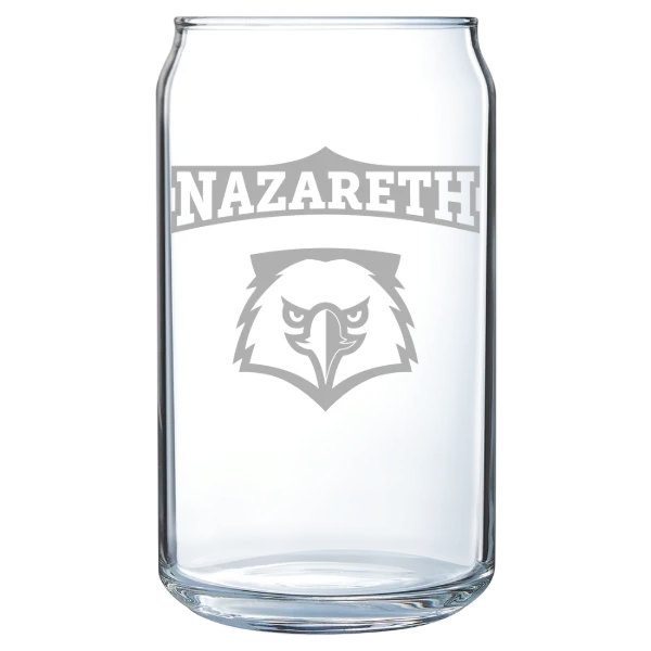 Nazareth University Polar Camel 16 oz. Can Glass