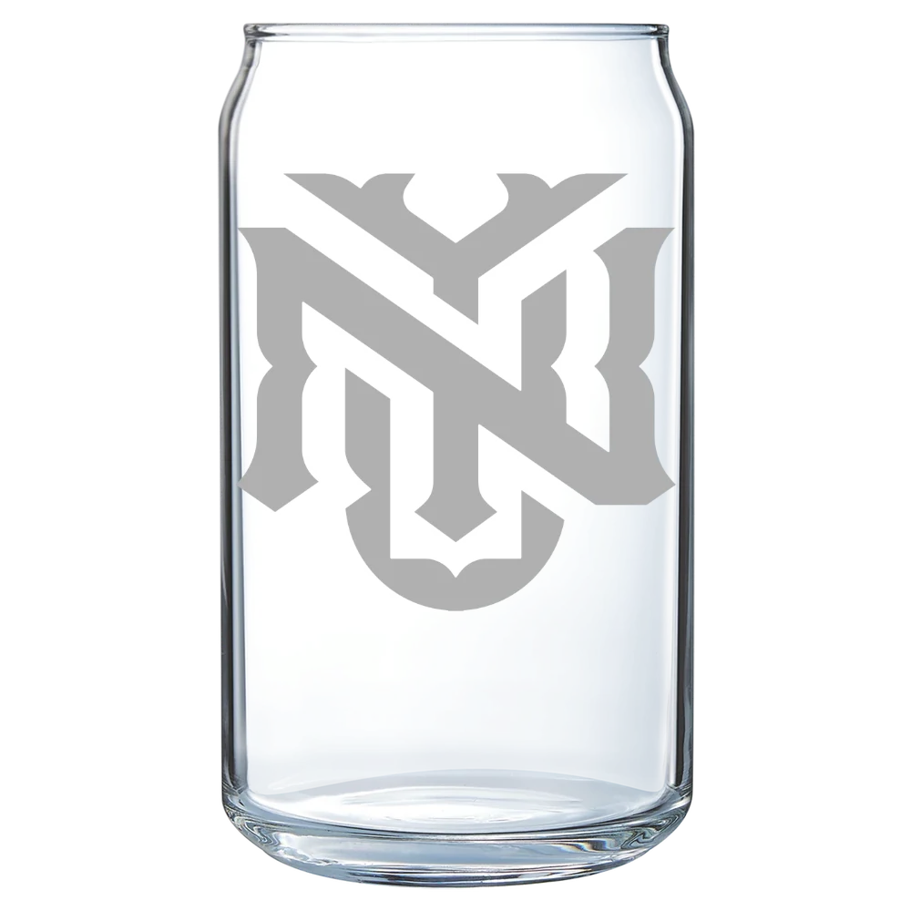 New York University Polar Camel 16 oz. Can Glass