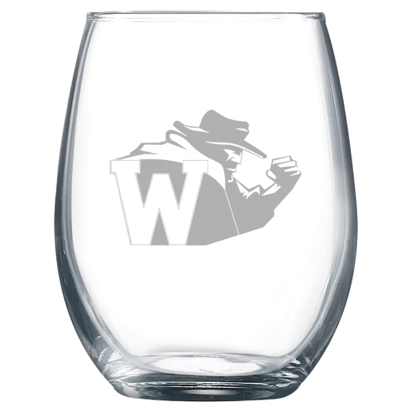 North Carolina Wesleyan University Polar Camel 9 oz. Stemless Wine Glass