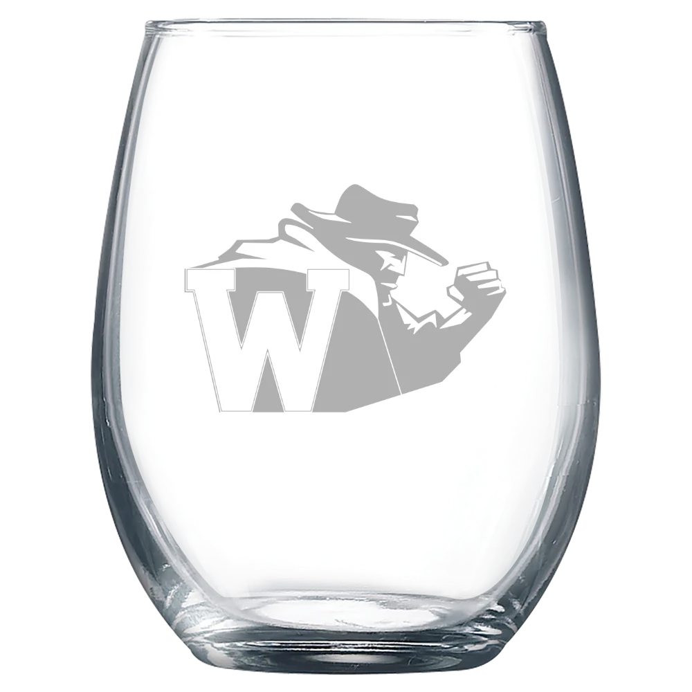 North Carolina Wesleyan University Polar Camel 9 oz. Stemless Wine Glass