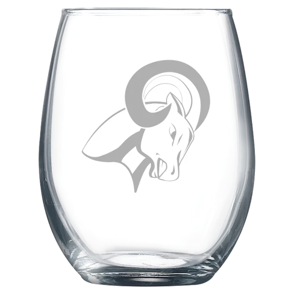 North Central University Polar Camel 9 oz. Stemless Wine Glass