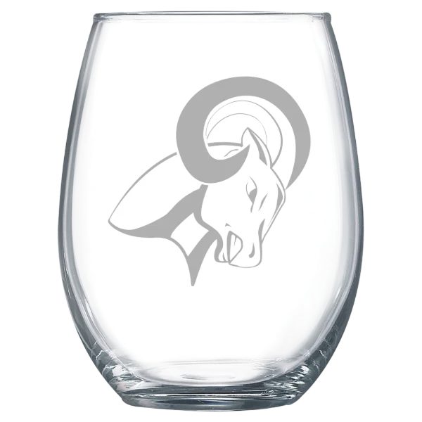 North Central University Polar Camel 15 oz. Stemless Wine Glass