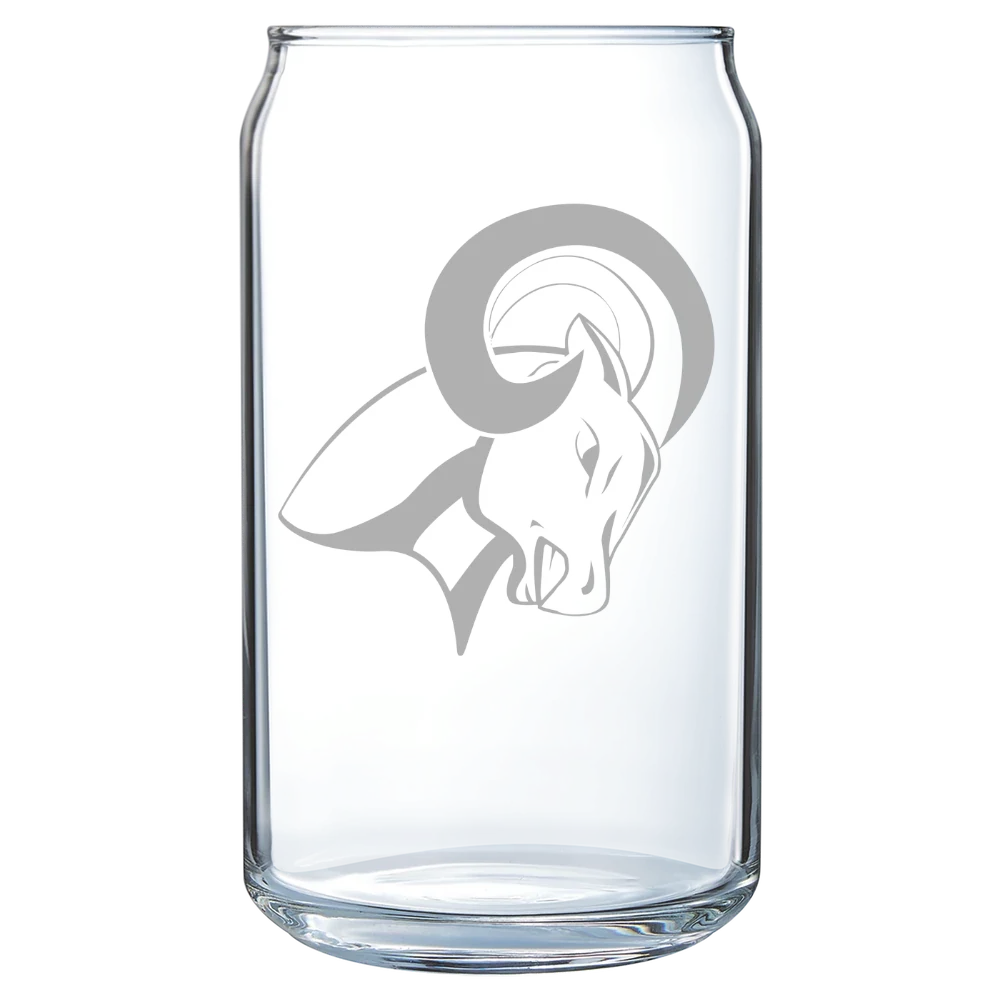 North Central University Polar Camel 16 oz. Can Glass
