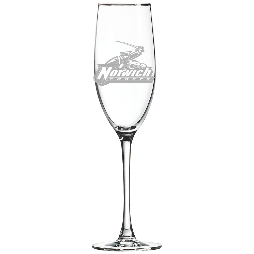 Norwich University Polar Camel 8 oz. Champagne Flute