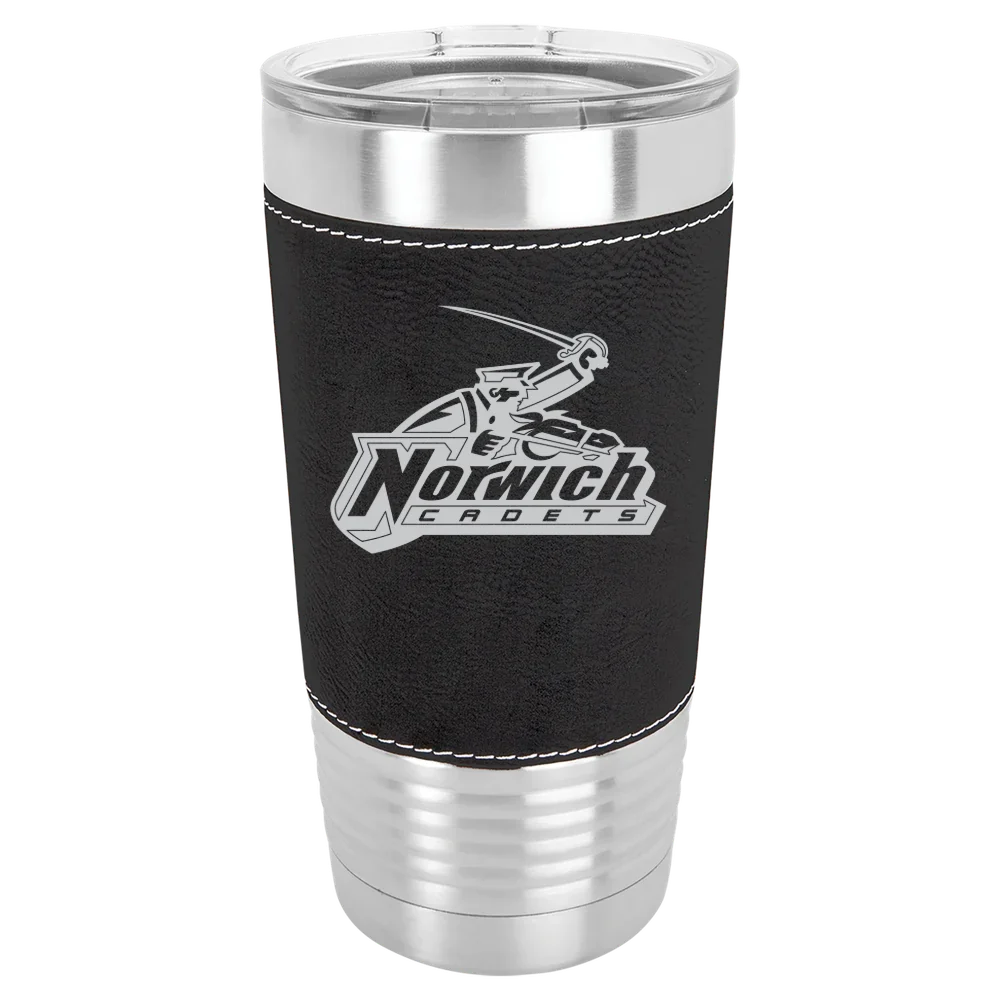 Norwich University Polar Camel 20 oz. Leatherette Grip Tumbler with Standard Lid