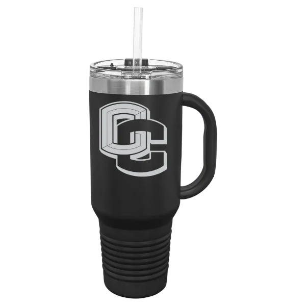 Oberlin College Polar Camel 40 oz. Travel Mug with Snap Lid & Straw