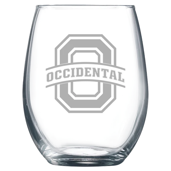 Occidental College Polar Camel 9 oz. Stemless Wine Glass