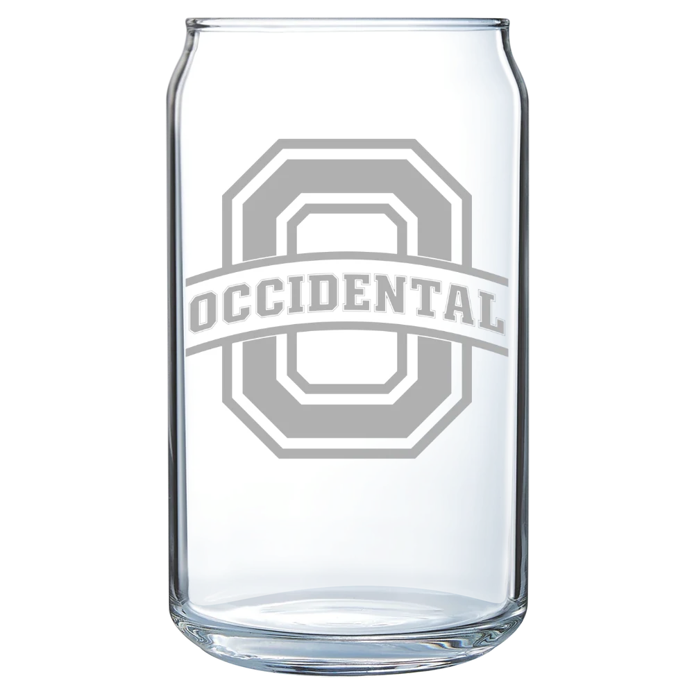Occidental College Polar Camel 16 oz. Can Glass