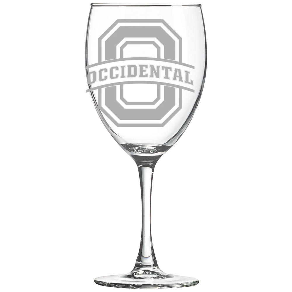 Occidental College Polar Camel 10 1/2 oz. Wine Glass