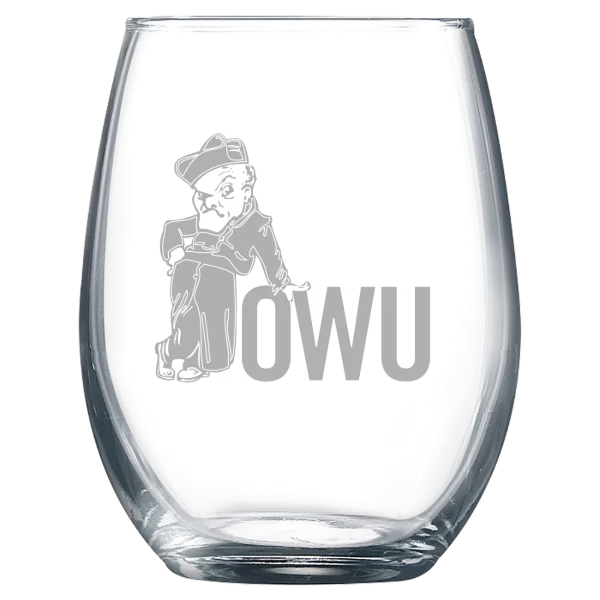 Ohio Wesleyan University Polar Camel 9 oz. Stemless Wine Glass