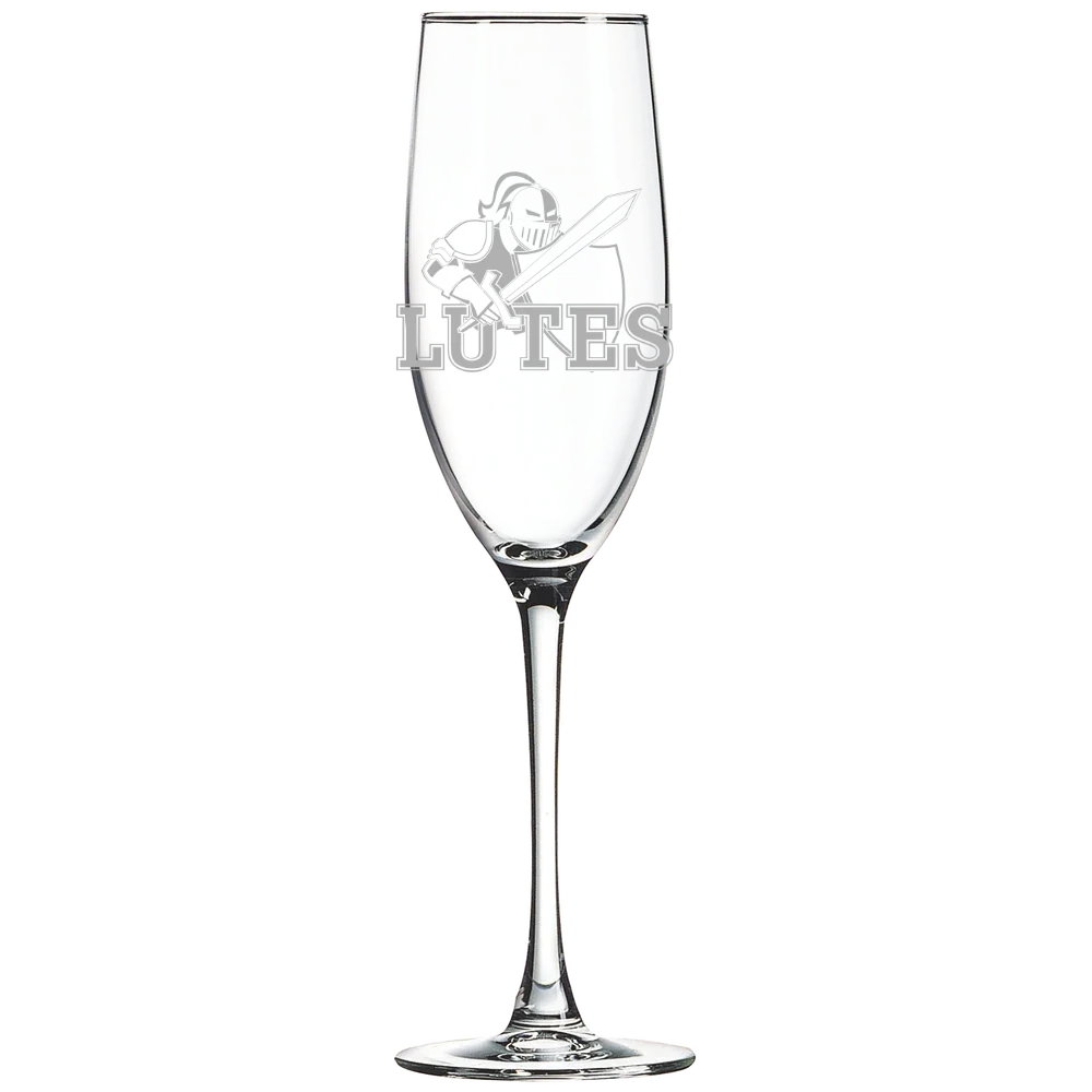 Pacific Lutheran University Polar Camel 8 oz. Champagne Flute