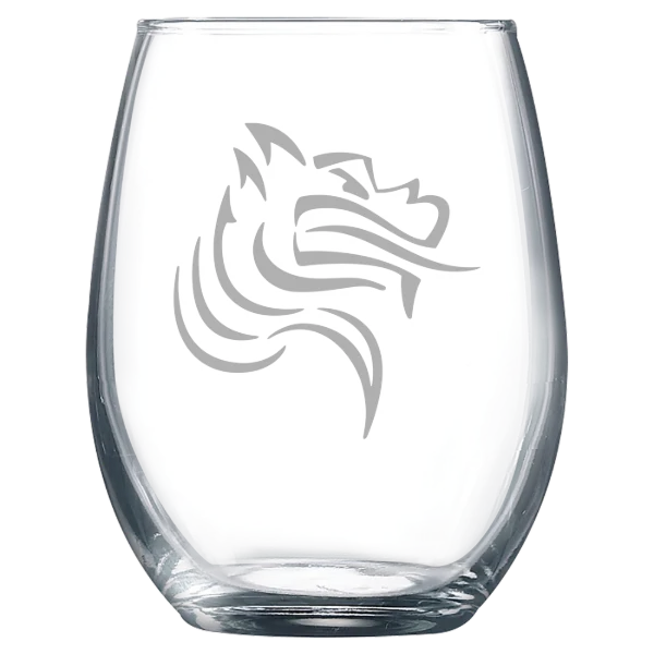 Pacific University (Oregon) Polar Camel 9 oz. Stemless Wine Glass