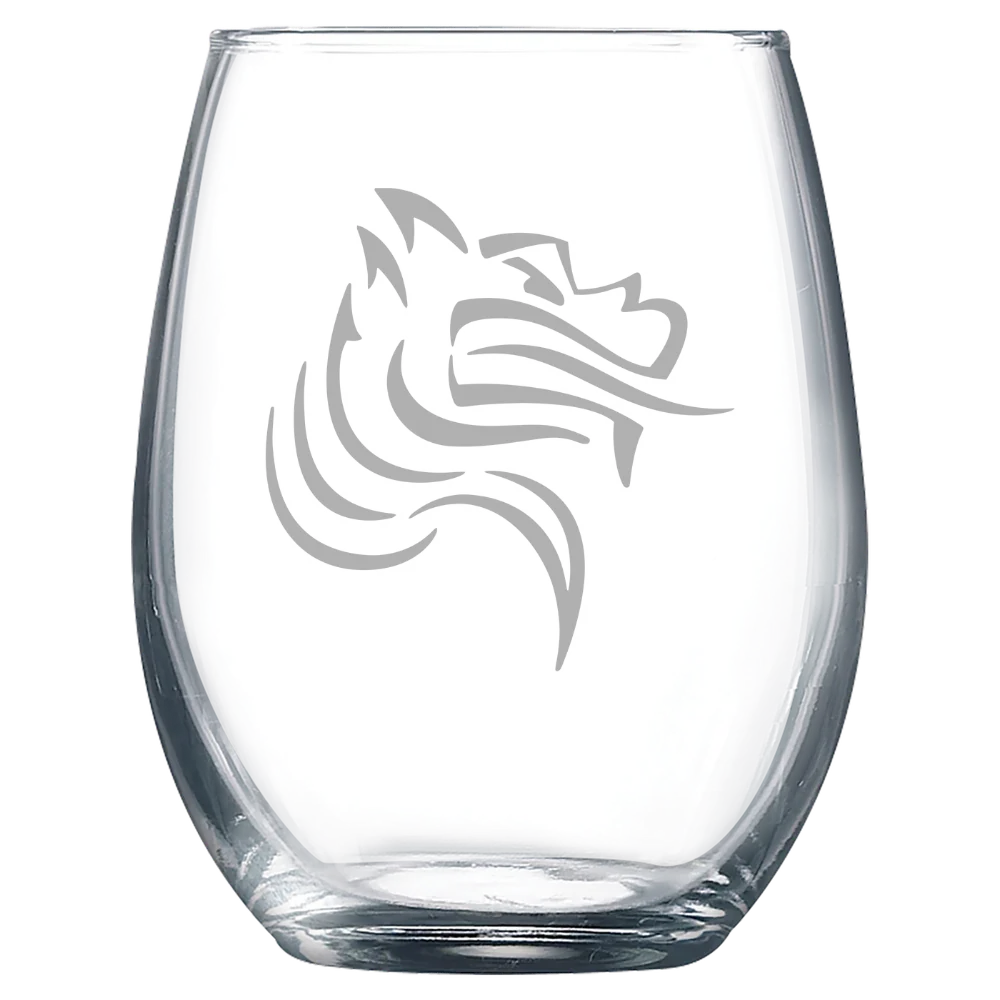 Pacific University (Oregon) Polar Camel 9 oz. Stemless Wine Glass