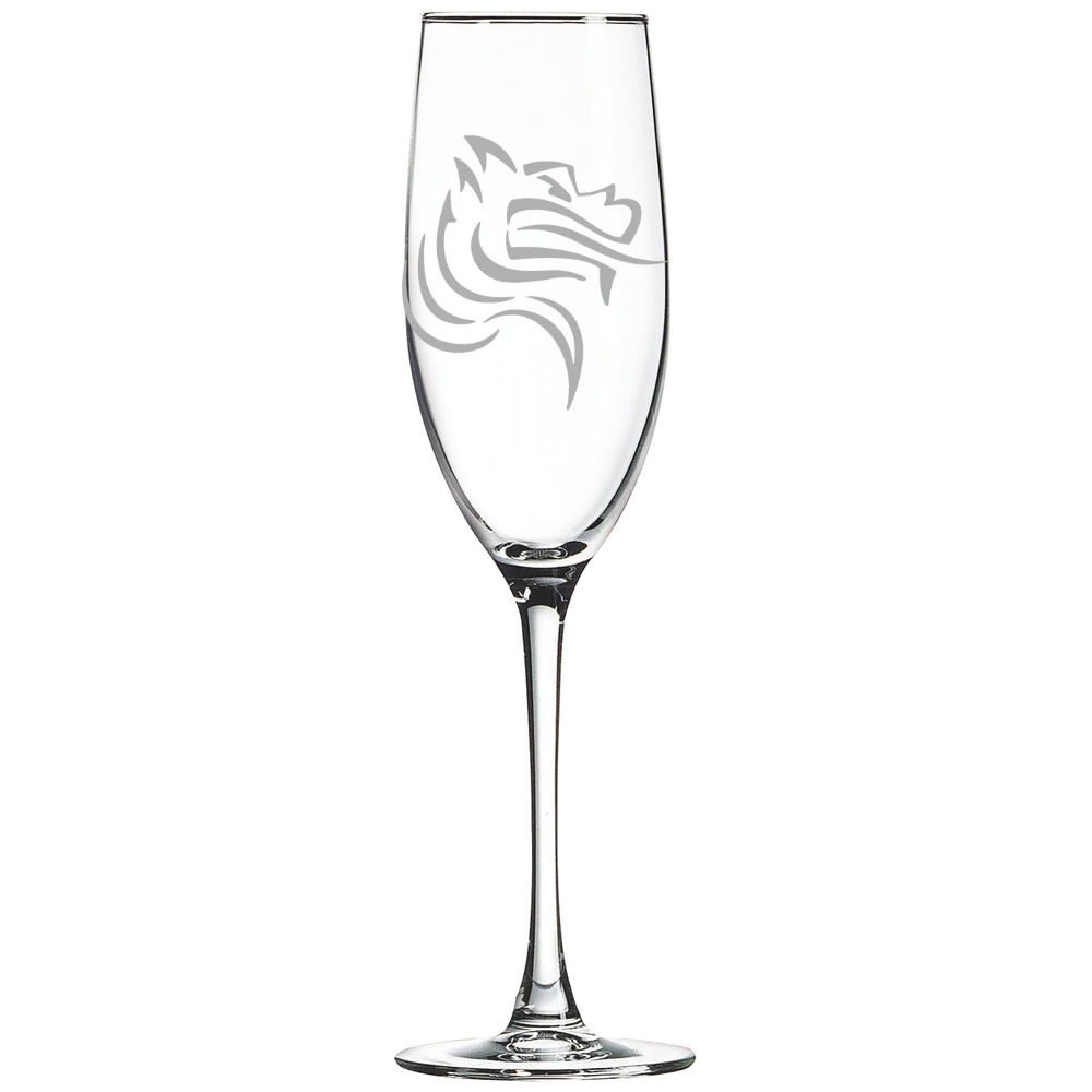 Pacific University (Oregon) Polar Camel 8 oz. Champagne Flute