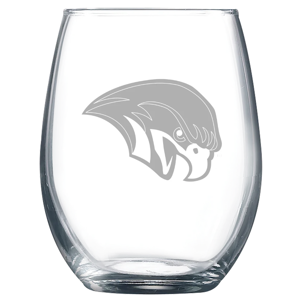 Roanoke College Polar Camel 9 oz. Stemless Wine Glass
