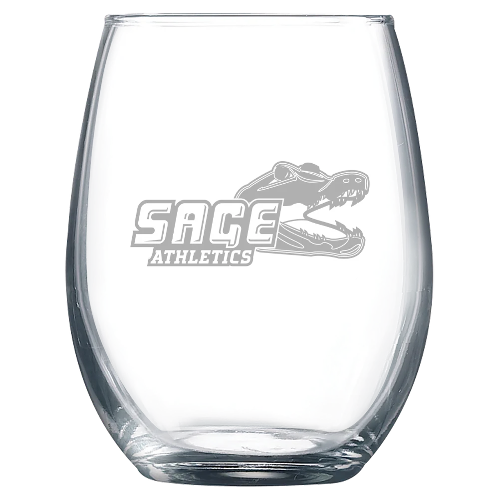 Russell Sage College Polar Camel 9 oz. Stemless Wine Glass