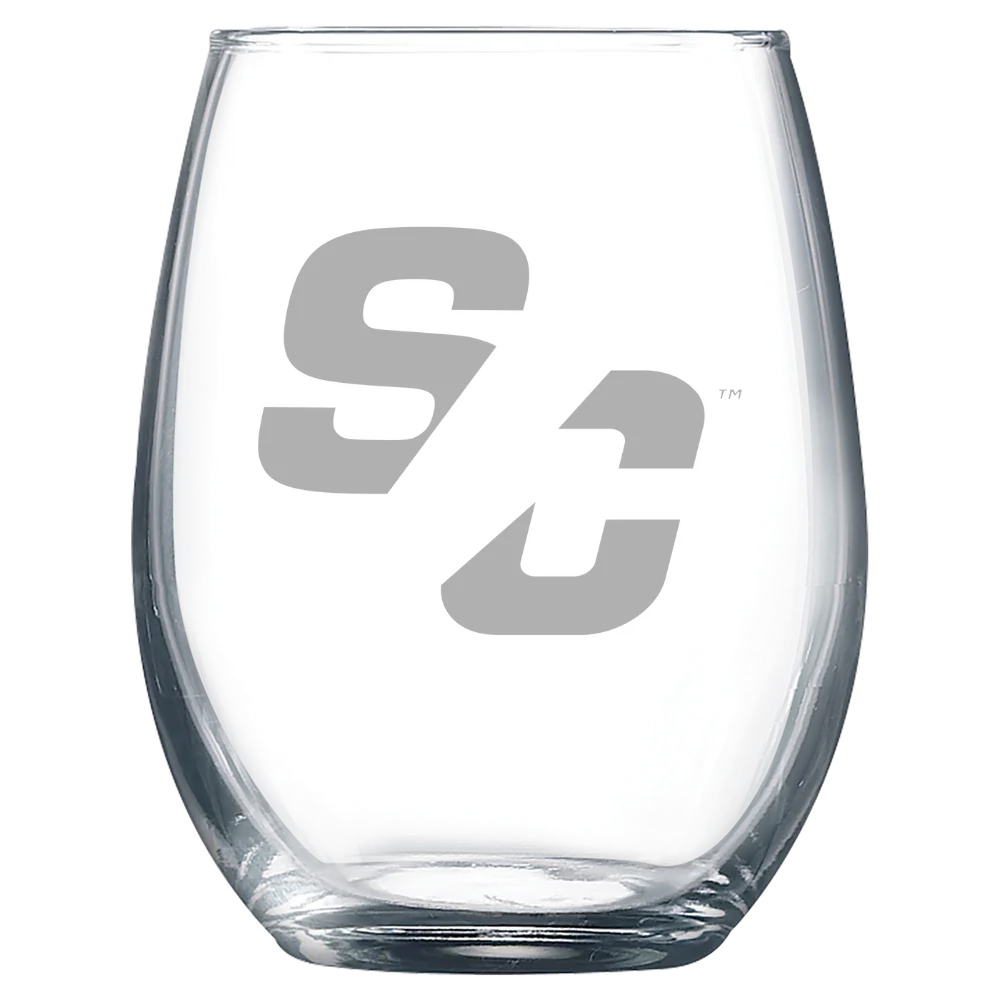 Simpson College Polar Camel 9 oz. Stemless Wine Glass